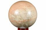 Polished Peach Moonstone Sphere - Madagascar #182380-1
